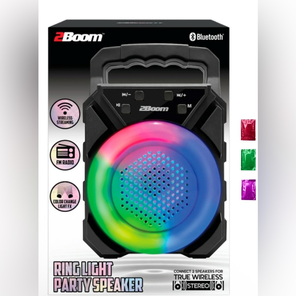 2Boom Black Ring Light Party Speaker
